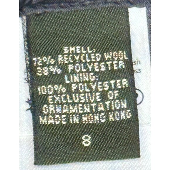 Eddie Bauer Womens Long Skirt Wool Blend Charcoal Grey Embroidered Lined Size 8 - Picture 6 of 10